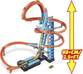 Hot Wheels Sky Crash Tower Track Set 2.5+ ft with Motorized Booster & 1 Hot Wheels Vehicle