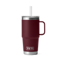 YETI Rambler 25 oz Tumbler with Handle and Straw Lid, Travel Mug Water Tumbler, Vacuum Insulated Cup with Handle, Stainless Steel, Wild Vine Red